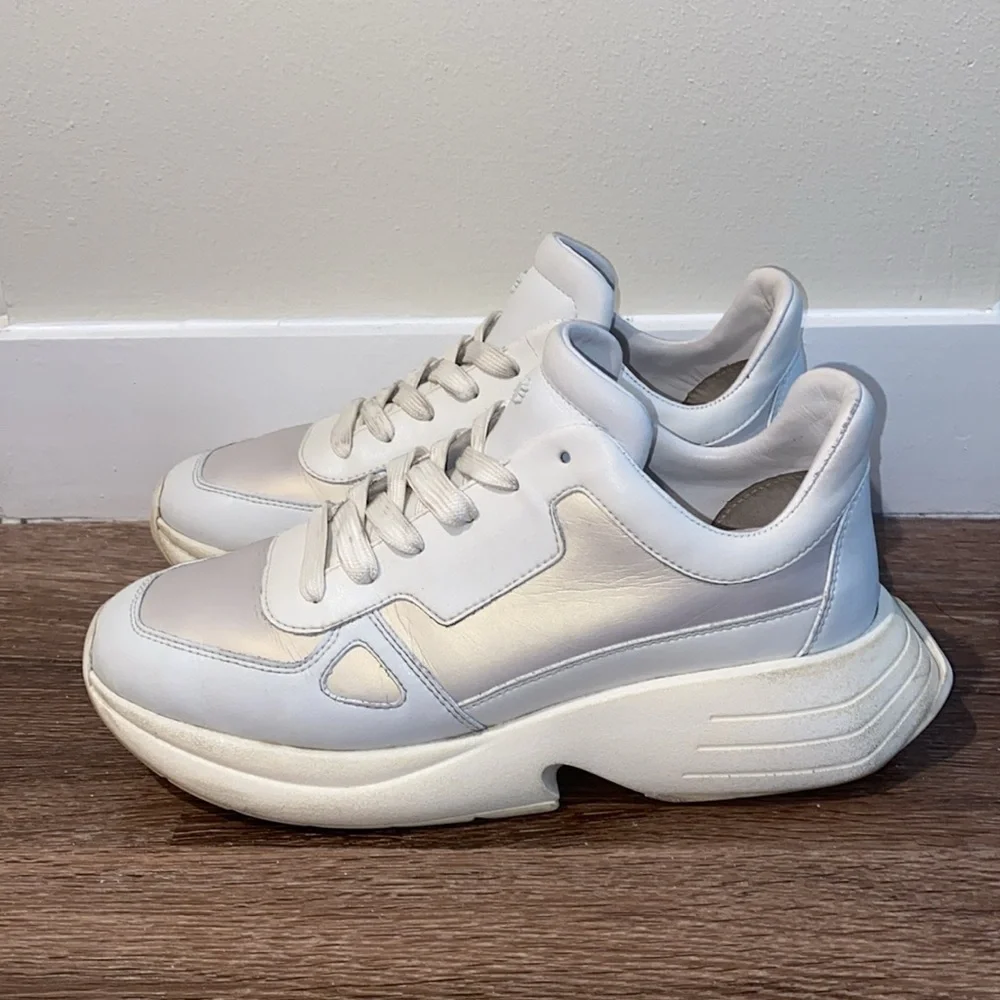 Stuart Weitzman SW, Authentic Designer, Willow Runner Mixed Media Sneakers - Picture 5 of 10